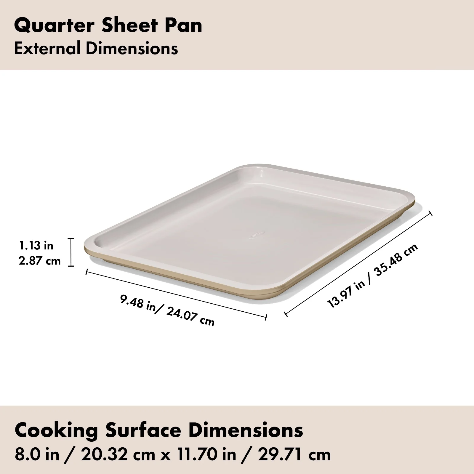Non-Stick Pro Ceramic Coated Metal Bakeware Quarter Sheet Pan - Biscuit - Image 9