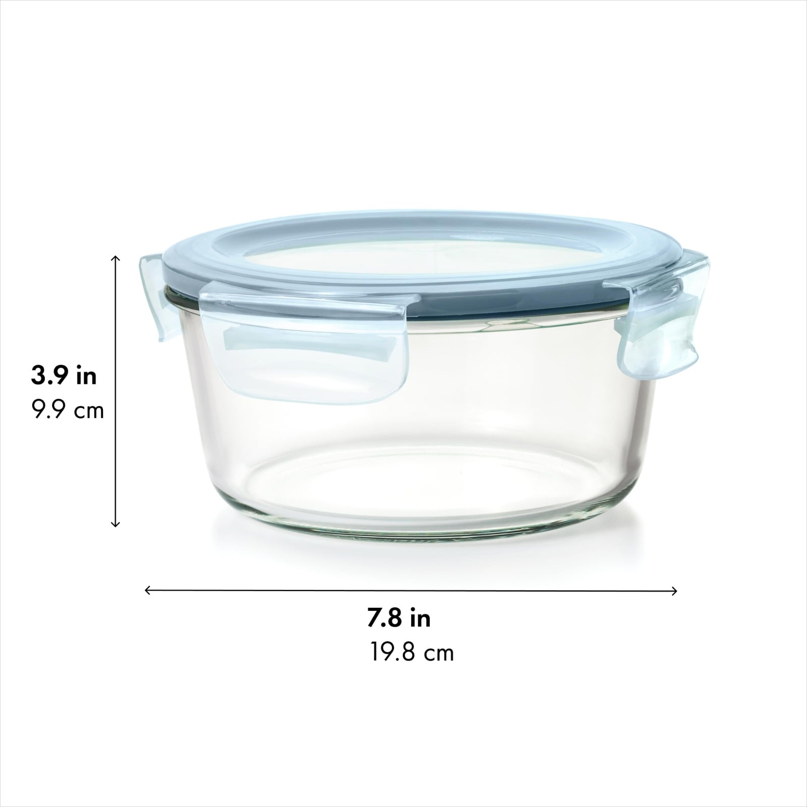 Smart Seal 7-Cup Glass Round Container - Arctic Blue - Image 7