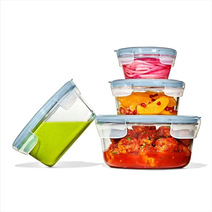 Smart Seal 4-Cup Glass Round Container - Arctic Blue - Image 4
