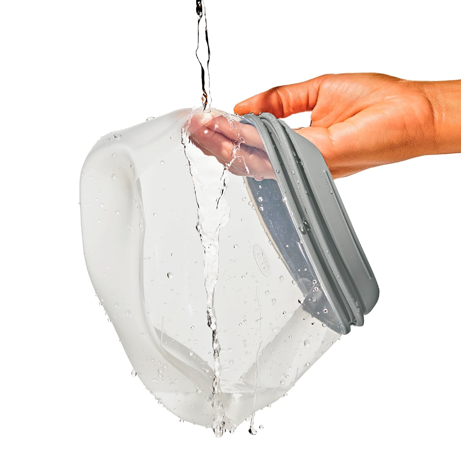 Silicone Reusable Bag Stand-Up Snack (12 oz) - Fog - Image 4