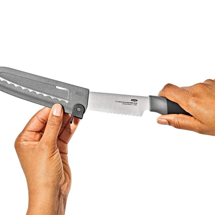 5 in Serrated Utility Knife with Locking Sheath - Image 3