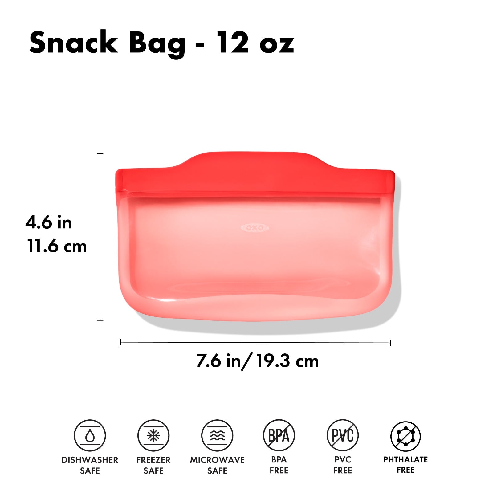 Silicone Reusable Bag - Snack Bag (12 oz) - Watermelon - Image 2