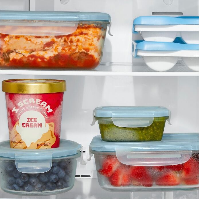 Smart Seal 1-Cup Glass Round Container - Arctic Blue - Image 3
