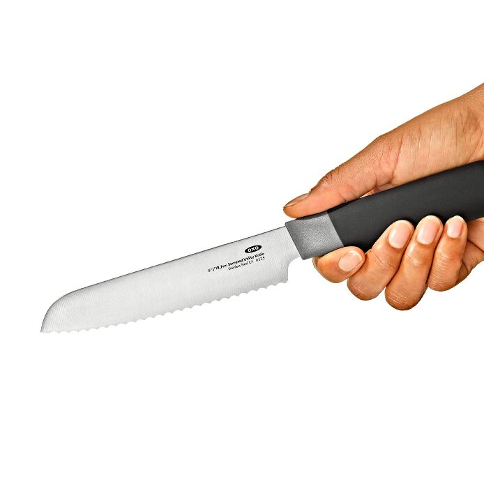 5 in Serrated Utility Knife with Locking Sheath - Image 4