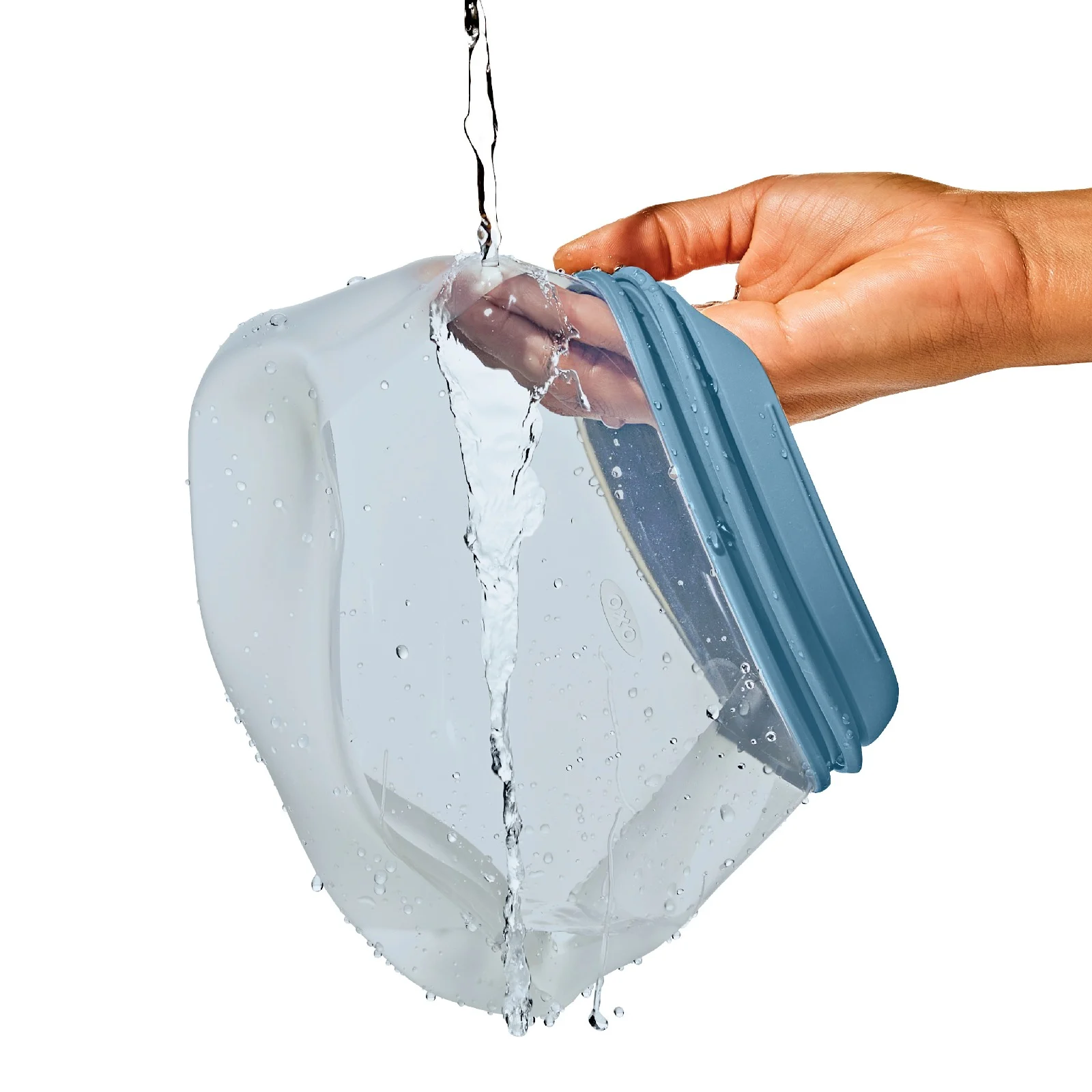 Silicone Reusable Bag Stand-Up Quart (32 oz) - Ocean Blue - Image 4