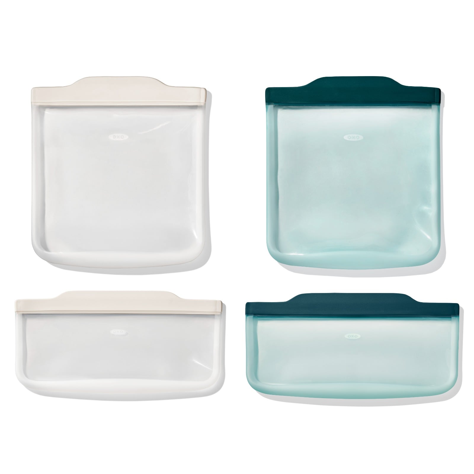 Silicone Reusable Bag - 4 Piece Lunch Set - Oat/Lagoon