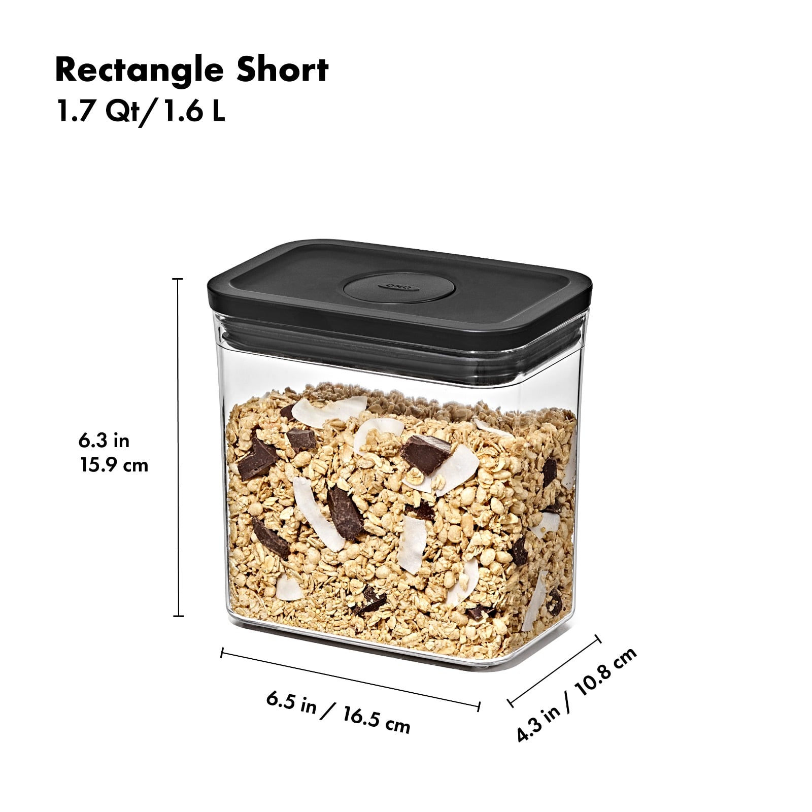 POP Container - Rectangle Short (1.7 Qt/1.6 L) - Matte Black - Image 7