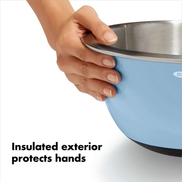 3-Piece Stainless Steel Mixing Bowl Set - Blue/Gray - Image 4