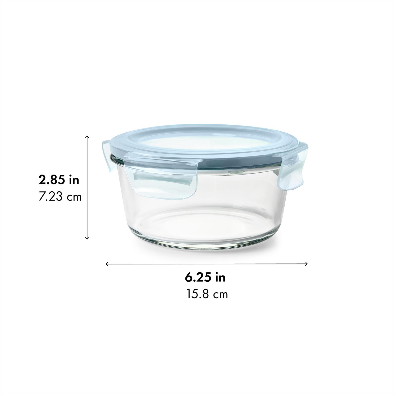 Smart Seal 2-Cup Glass Round Container - Arctic Blue - Image 7