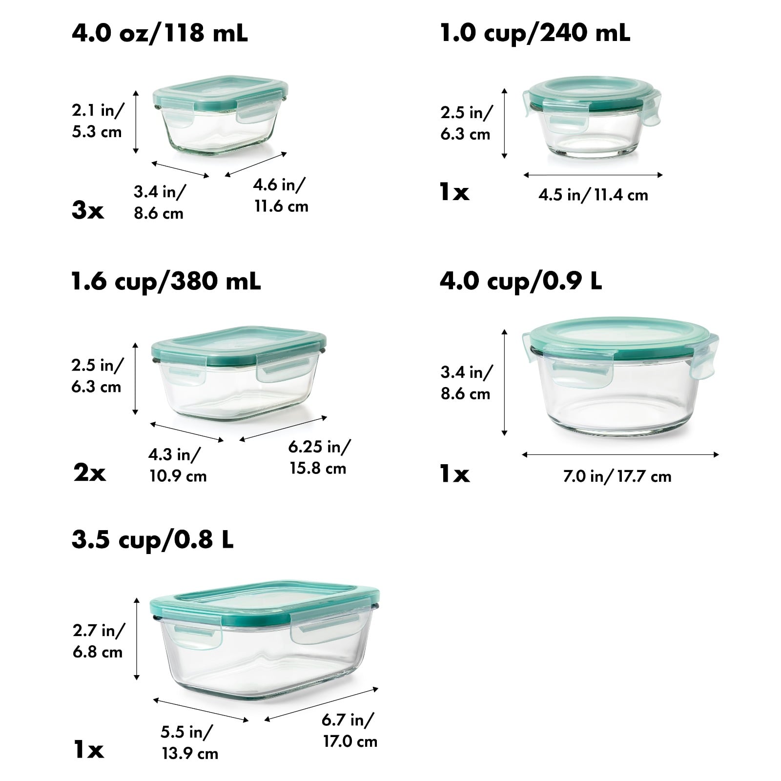 16 Piece Glass Smart Seal Everyday Container Set - Image 2