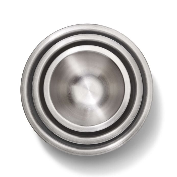 3-Piece Stainless Steel Mixing Bowl Set - Blue/Gray - Image 5
