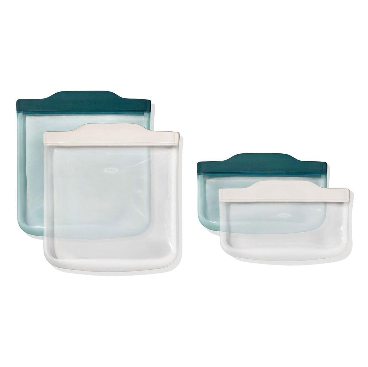 Silicone Reusable Bag - 4 Piece Lunch Set - Oat/Lagoon - Image 2