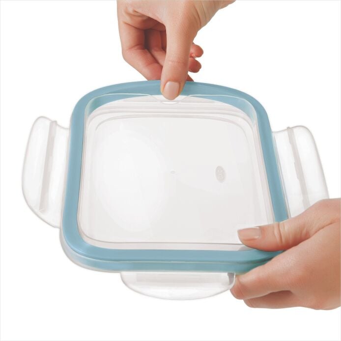 Smart Seal 1.6-Cup Glass Rectangle Container - Arctic Blue - Image 6