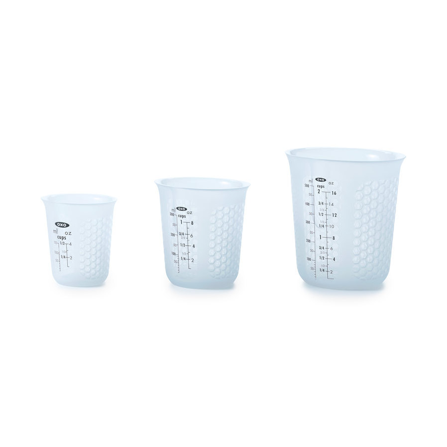 3 Piece Squeeze & Pour Silicone Measuring Cup Set