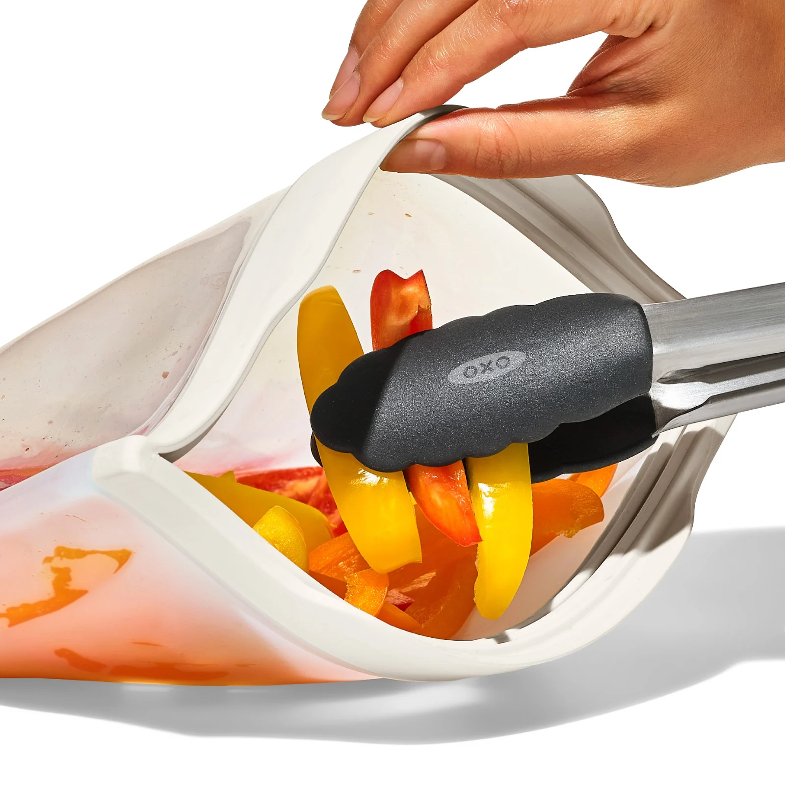 Silicone Reusable Bag - Gallon Bag (128 oz) - Oat - Image 4