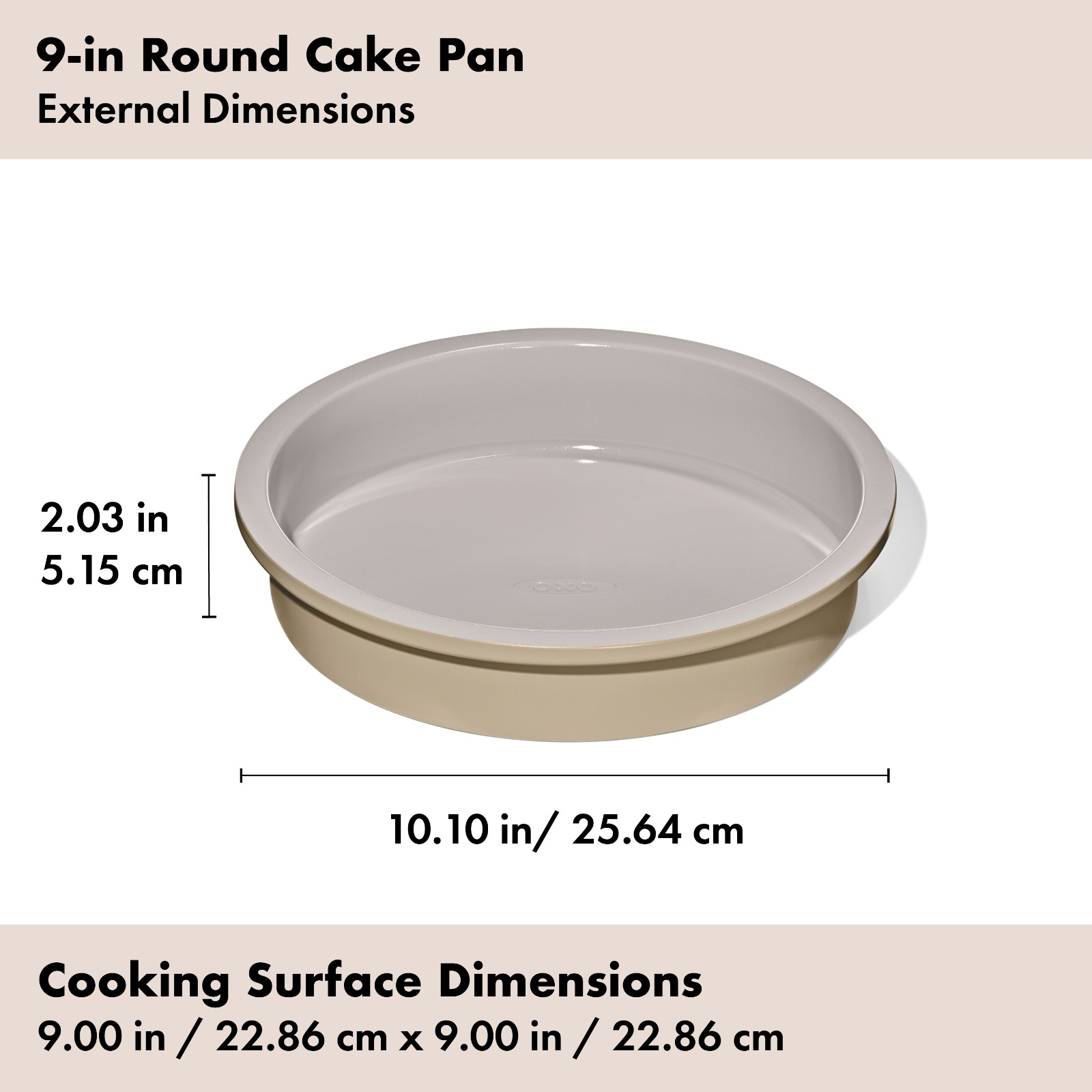 Non-Stick Pro Ceramic Coated Metal Bakeware 9" Round Cake Pan - Biscuit - Image 2