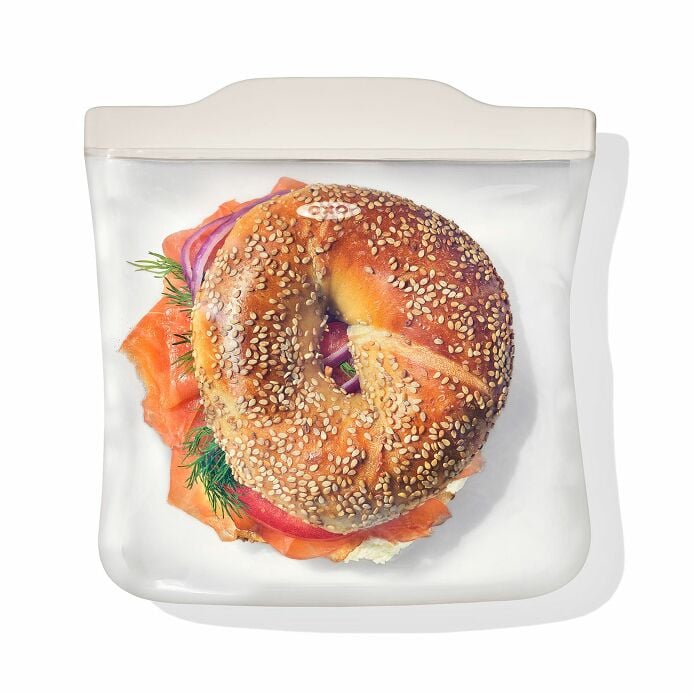 Silicone Reusable Bag - 4 Piece Lunch Set - Oat/Lagoon - Image 7