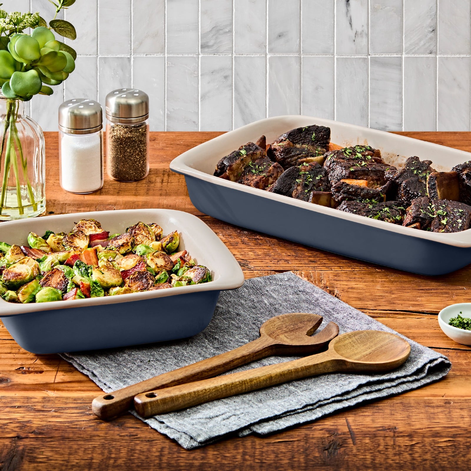 3 Qt Rectangular Stoneware Baking Dish - Storm Blue - Image 6
