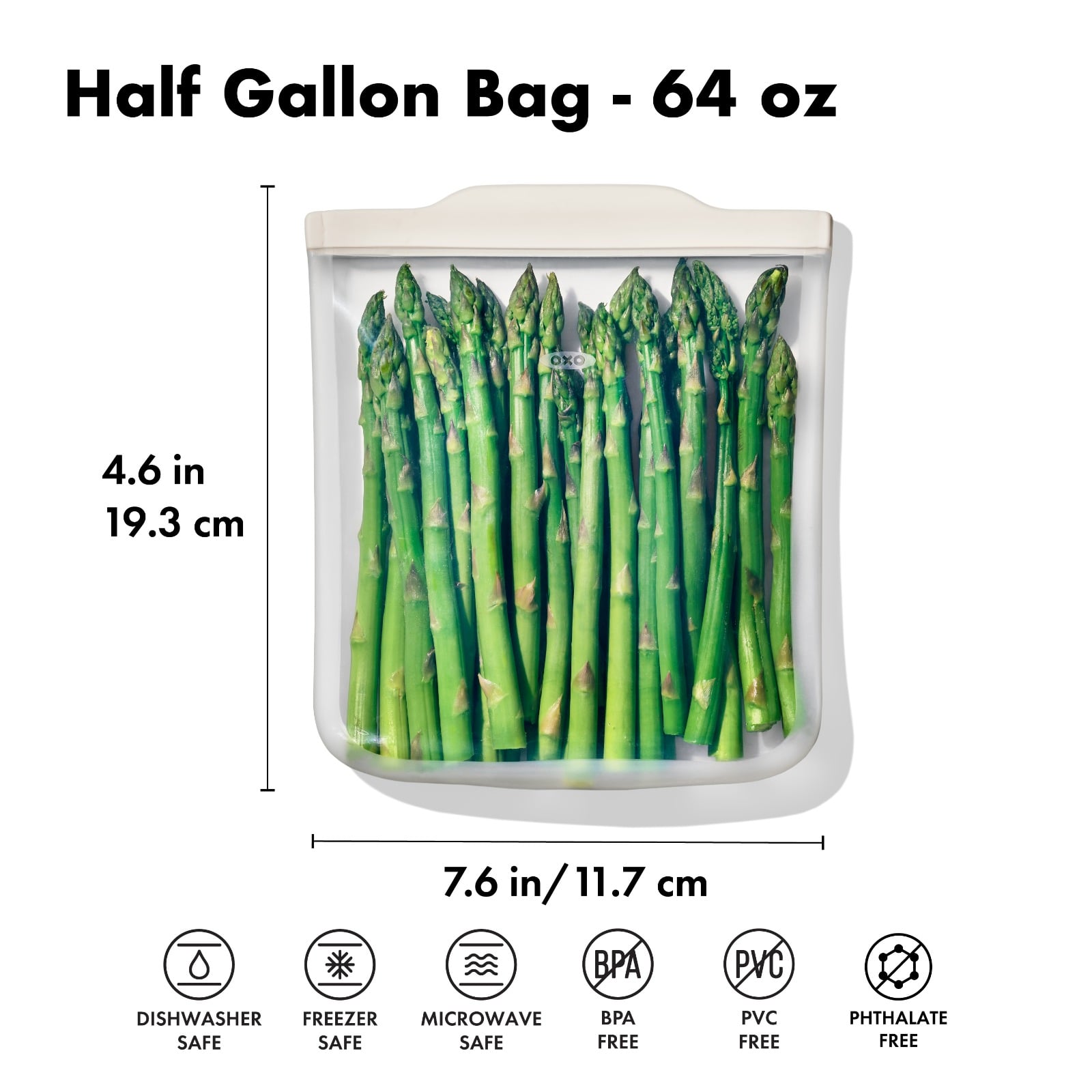 Silicone Reusable Bag - Half Gallon Bag (64 oz) - Oat - Image 5