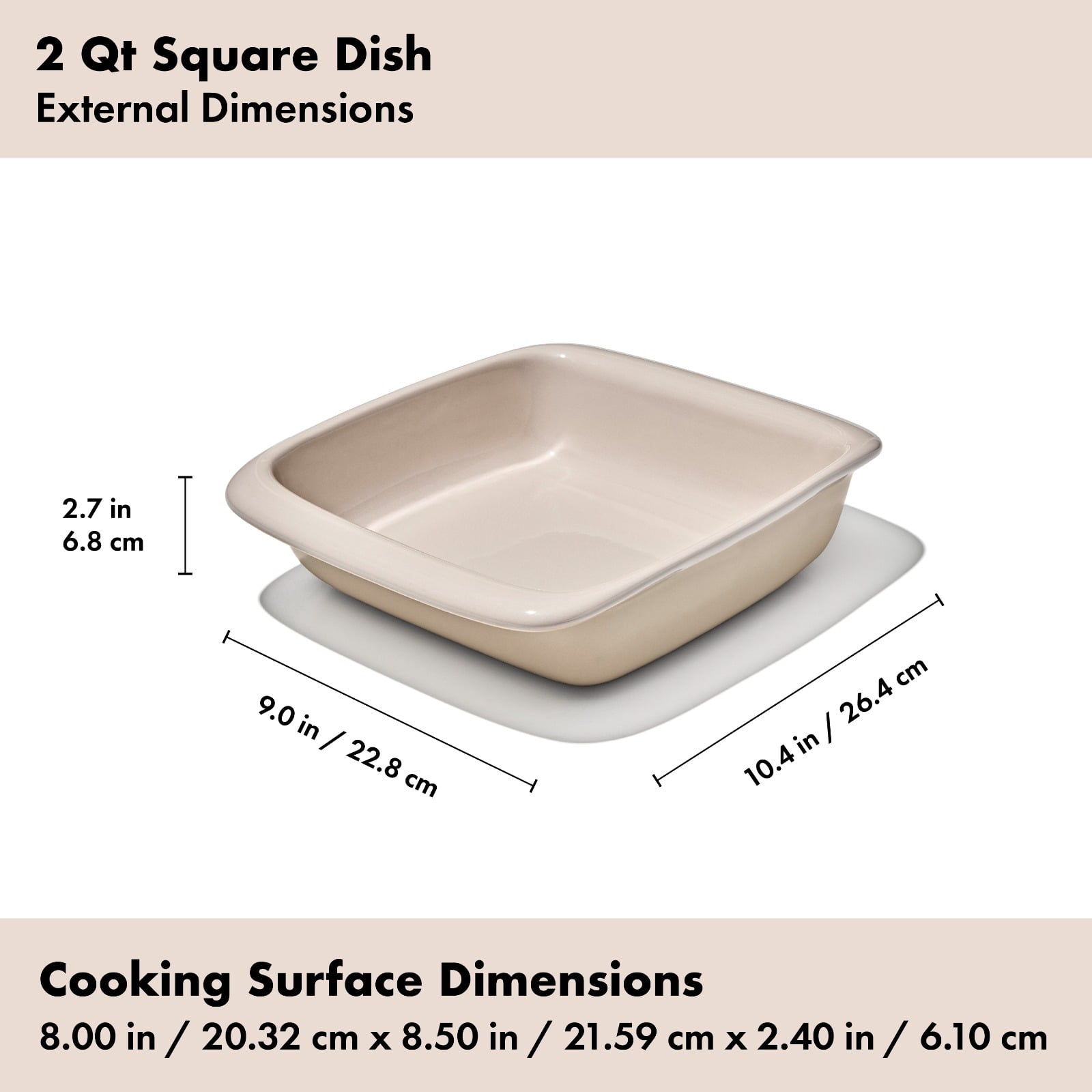 OXO Good Grips 2 Qt Square Stoneware Baking Dish – Biscuit - Image 10