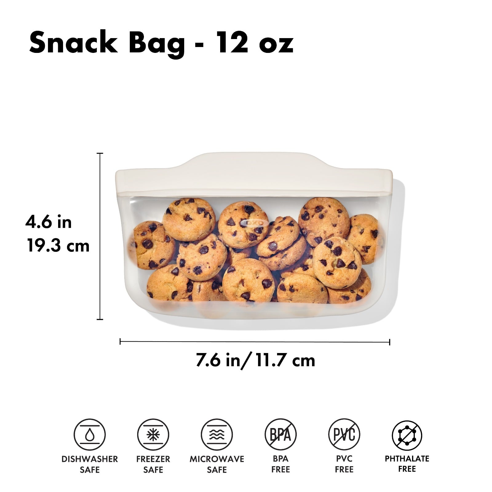 Silicone Reusable Bag - Snack Bag (12 oz) - Oat - Image 3