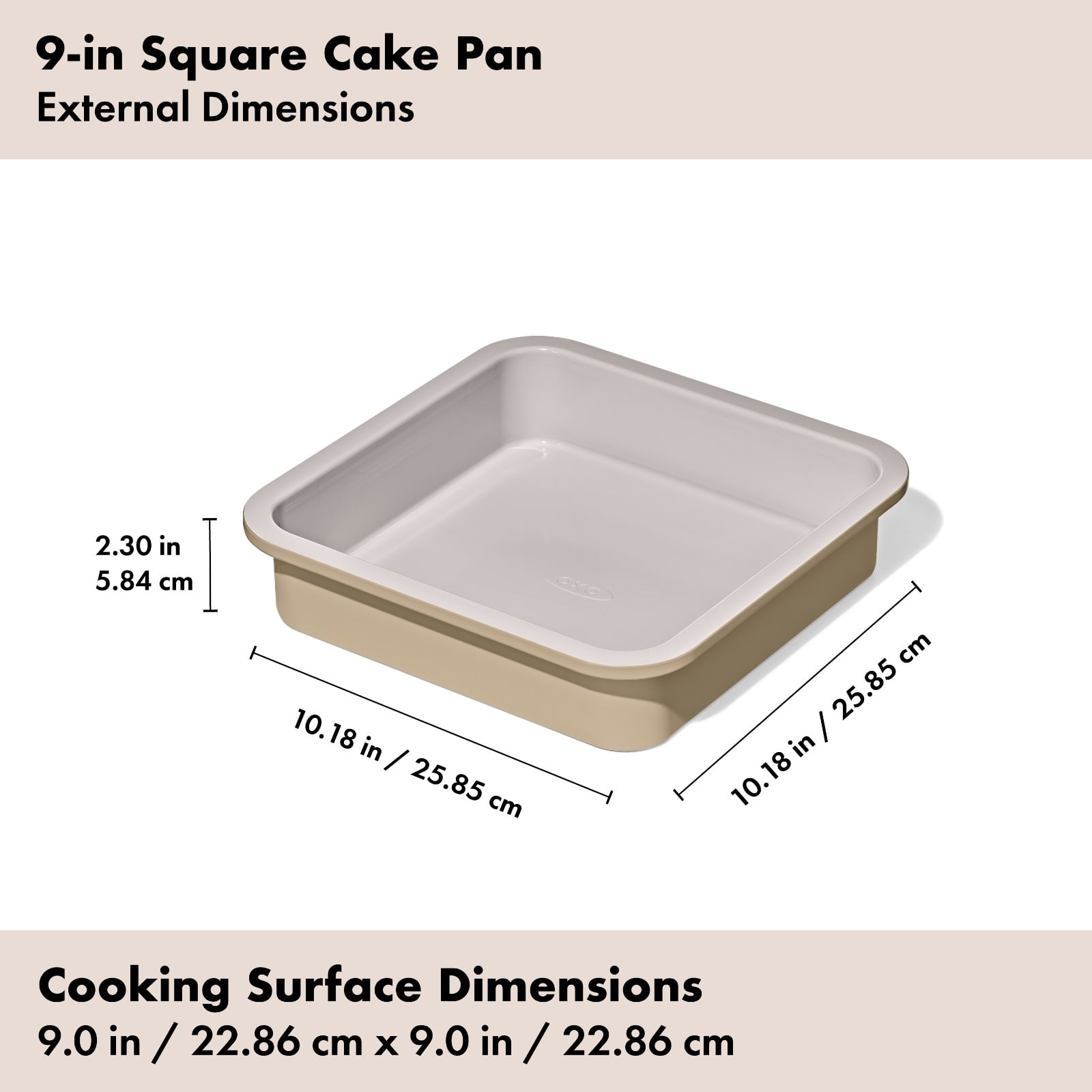 Non-Stick Pro Ceramic Coated Metal Bakeware 9" Square Cake Pan - Biscuit - Image 7
