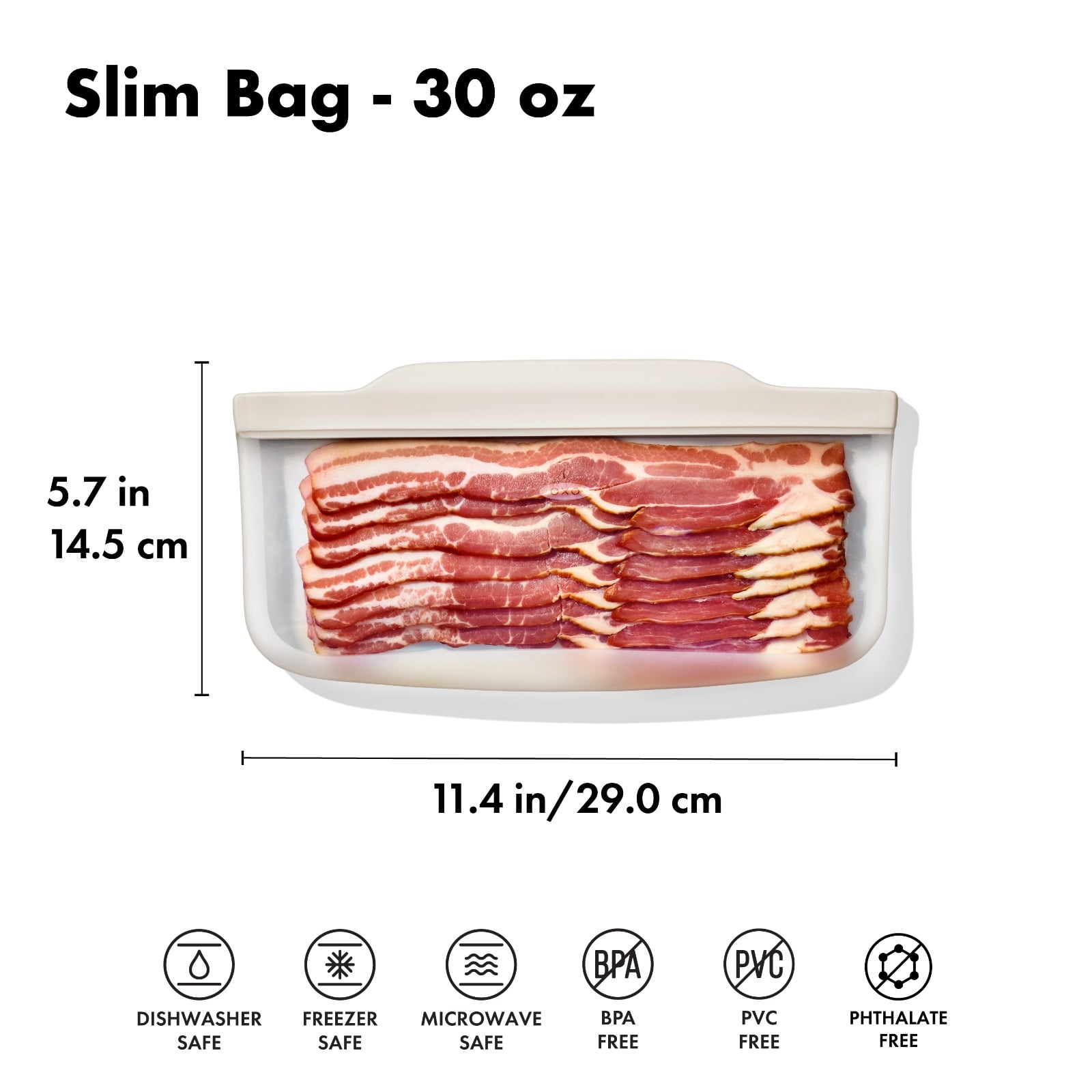 Silicone Reusable Bag - Slim Bag (20 oz) - Oat - Image 3