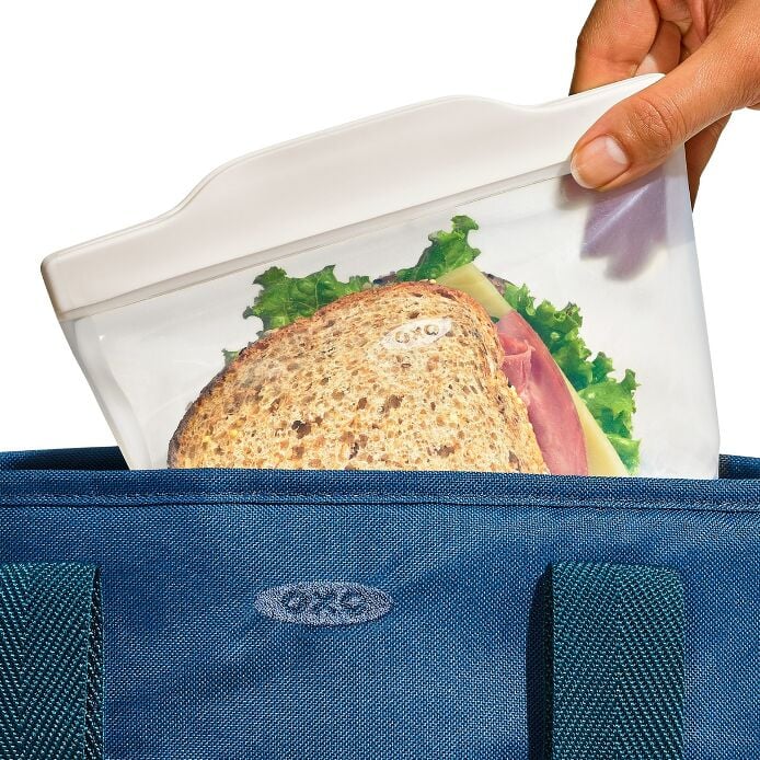 Silicone Reusable Bag - 4 Piece Lunch Set - Oat/Lagoon - Image 8