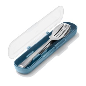 Prep & Go Stainless Steel Utensils With Case - Ocean Blue