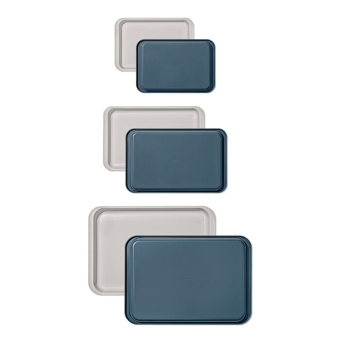 Non-Stick Pro Ceramic Coated Metal Bakeware 3Pc Set - Storm Blue - Image 2